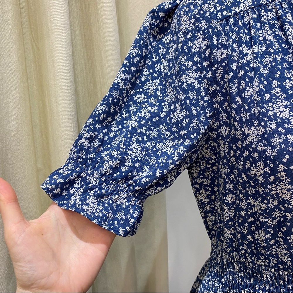 Hayden Navy Floral Maxi Dress with Cream Accents - Picture 8 of 15